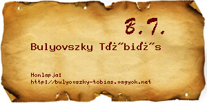 Bulyovszky Tóbiás névjegykártya